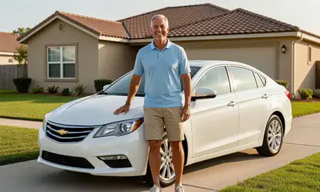 Customer with their delivered car in Deltona, Florida, United States