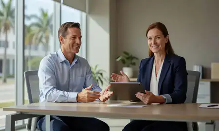 Customer discussing car shipping options in Fort Lauderdale, Florida, United States