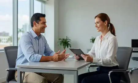 Customer discussing car shipping options in Hialeah, Florida, United States