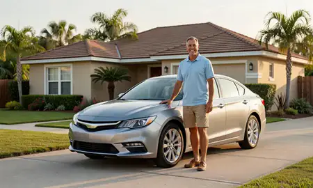 Customer with their delivered car in Jacksonville, Florida, United States
