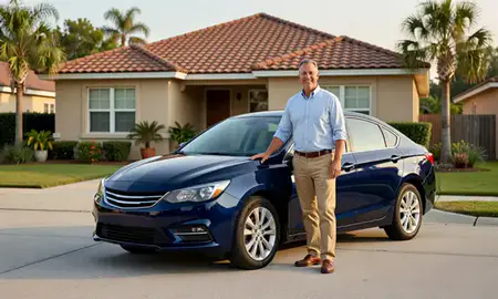 Customer with their delivered car in Kissimmee, Florida, United States