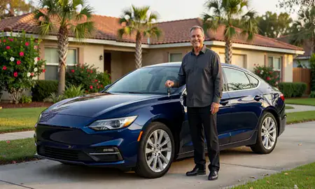 Car delivered to a driveway in Lakeland, Florida, United States