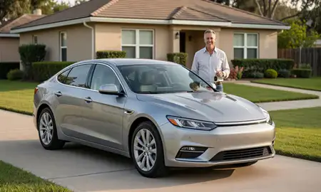 Car delivered to a driveway in Leesburg, Florida, United States