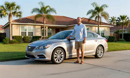 Customer with their delivered car in Lehigh Acres, Florida, United States