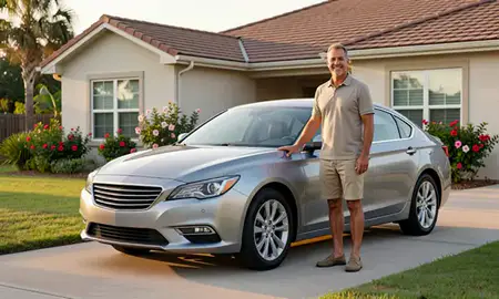 Customer with their delivered car in Ocala, Florida, United States