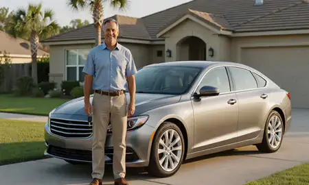 Car delivered to a driveway in Ocala, Florida, United States
