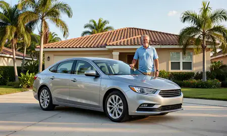 Customer with their delivered car in Palm Bay, Florida, United States