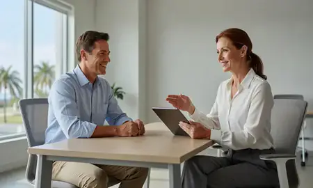 Customer discussing car shipping options in St. Petersburg, Florida, United States