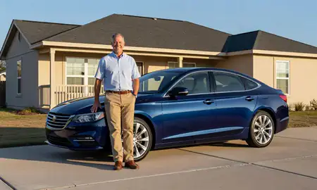 Customer with their delivered car in Tallahassee, Florida, United States