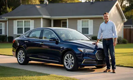 Customer with their delivered car in Albany, Georgia, United States