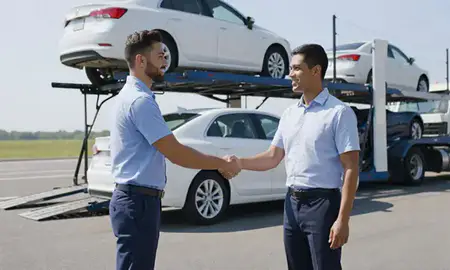 Vehicle owner beside their delivered car in Albany, Georgia, United States