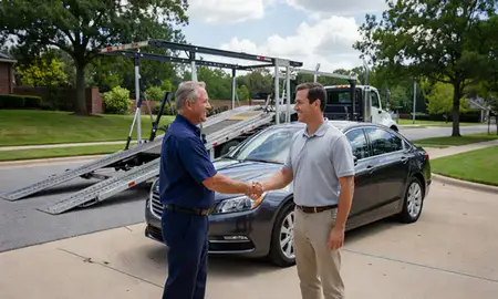 Vehicle owner beside their delivered car in Alpharetta, Georgia, United States