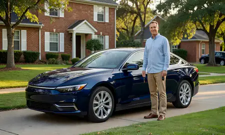 Car delivered to a driveway in Athens, Georgia, United States