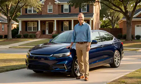 Customer with their delivered car in Augusta, Georgia, United States