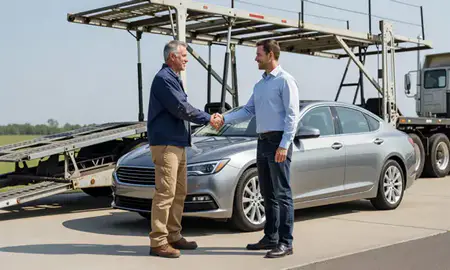 Vehicle owner beside their delivered car in Augusta, Georgia, United States
