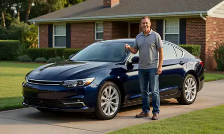 Car delivered to a driveway in Brunswick, Georgia, United States
