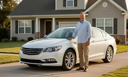 Customer with their delivered car in Columbus, Georgia, United States