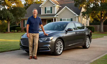Customer with their delivered car in Dalton, Georgia, United States