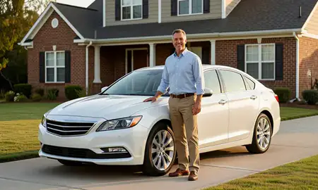 Customer with their delivered car in Evans, Georgia, United States