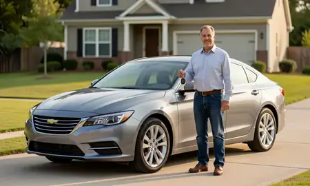 Car delivered to a driveway in Evans, Georgia, United States