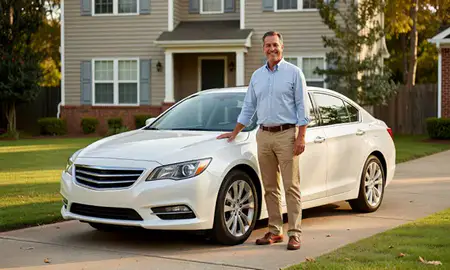 Customer with their delivered car in Gainesville, Georgia, United States