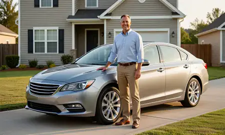 Customer with their delivered car in Mableton, Georgia, United States