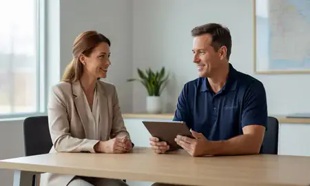 Customer discussing car shipping options in Mableton, Georgia, United States