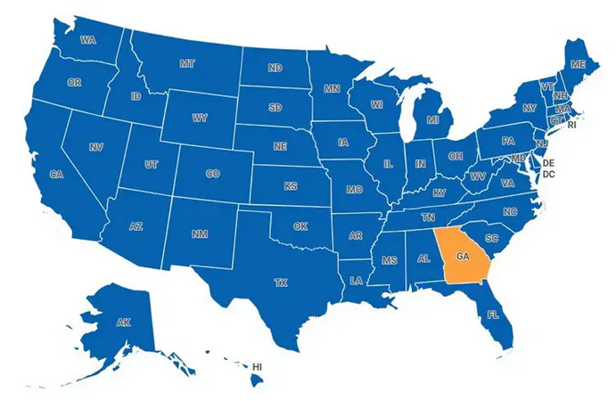 Map of Georgia, United States