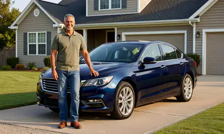 Customer with their delivered car in Marietta, Georgia, United States