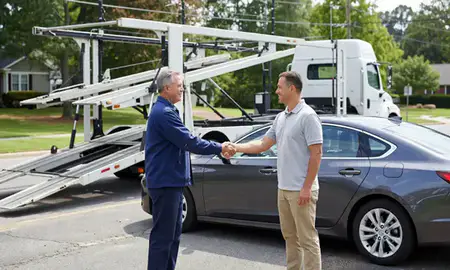 Vehicle owner beside their delivered car in Marietta, Georgia, United States
