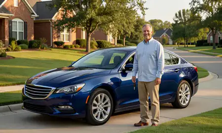 Car delivered to a driveway in Milton, Georgia, United States