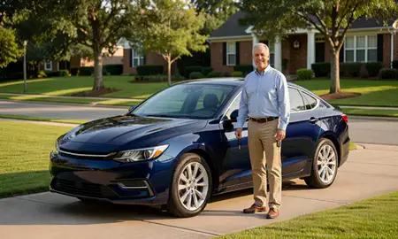 Car delivered to a driveway in Peachtree Corners, Georgia, United States