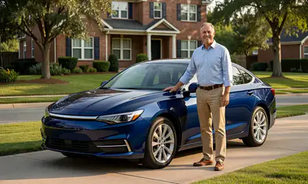 Customer with their delivered car in Rome, Georgia, United States