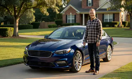 Car delivered to a driveway in Rome, Georgia, United States