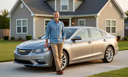 Customer with their delivered car in Roswell, Georgia, United States