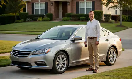 Car delivered to a driveway in Sandy Springs, Georgia, United States