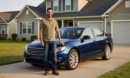 Customer with their delivered car in Smyrna, Georgia, United States