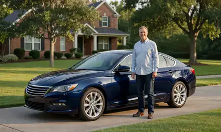 Car delivered to a driveway in South Fulton, Georgia, United States