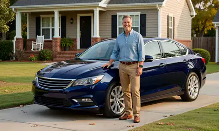 Customer with their delivered car in Valdosta, Georgia, United States