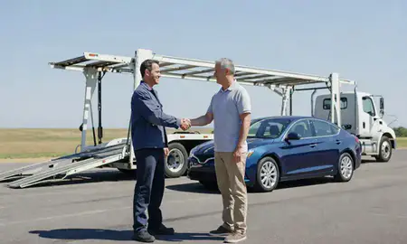 Vehicle owner beside their delivered car in Valdosta, Georgia, United States