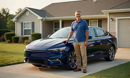 Customer with their delivered car in Warner Robins, Georgia, United States
