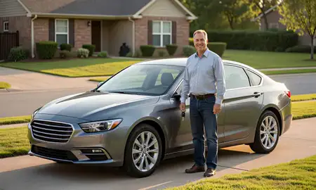 Car delivered to a driveway in Warner Robins, Georgia, United States
