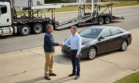 Vehicle owner beside their delivered car in Warner Robins, Georgia, United States