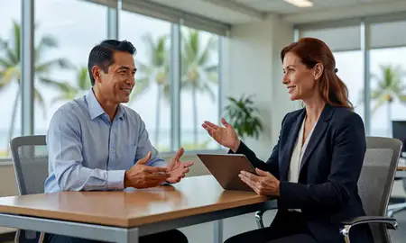 Customer discussing car shipping options in East Honolulu, Hawaii, United States