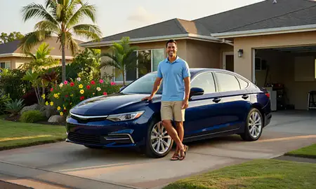 Customer with their delivered car in Ewa Beach, Hawaii, United States