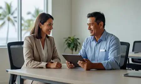 Customer discussing car shipping options in Ewa Beach, Hawaii, United States