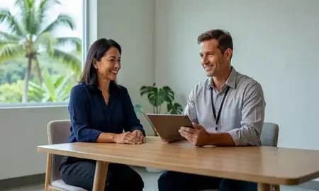 Customer discussing car shipping options in Hilo, Hawaii, United States