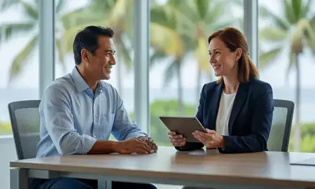 Customer discussing car shipping options in Kailua, Hawaii, United States