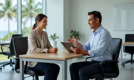 Customer discussing car shipping options in Kaneohe, Hawaii, United States