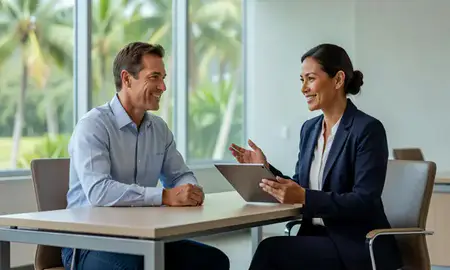 Customer discussing car shipping options in Kapaa, Hawaii, United States